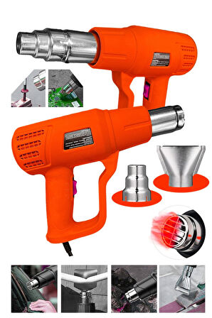 Alman Seri 4500 Watt Pro Darbeye Dayanıklı Bakır Sargılı Rezistans 2 kademeli Sıcak Hava Tabancası 