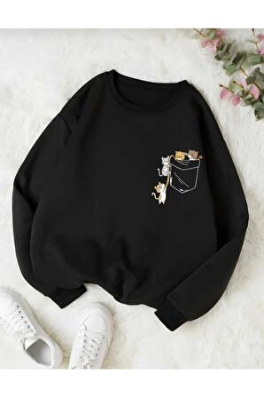 Malkoçbey oyaka baskılı cep baskılı  sweatşhirt