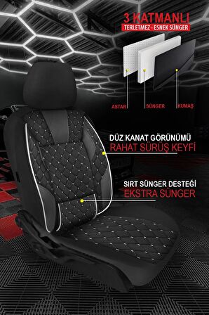  T-design Beyaz Tay Tüyü Üniversal Oto Koltuk Kılıfı