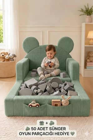 Dizanor Mini Nest 6’sı 1 Arada Modüler Bebek Oyun Parkı, Park Yatak, Beşik, Baza, Oyun Alanı ve Top