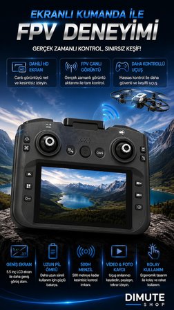 T21 Pro Kameralı Drone Çift HD Kamera FPV Fırçasız Motor Engel Algılamalı