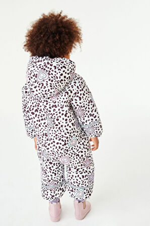 Next Baby Multi Pastel Leopard Suya Dayanıklı Tam Polar Astarlı Kar Tulumu