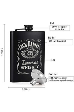 Jack Daniels Matara Seti - 2 Adet Bardak ve Huni Hediye