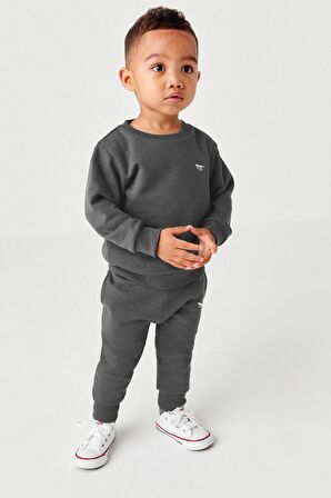 % 100 Pamuklu Gri Sweatshirt Jogger Alt Üst Takım