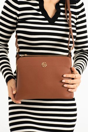 çanta Ss 1329 Kadın Suni Deri Ayarlanabilir Çapraz Askılı Ve Metal Fermuarlı Omuz Çantası TABA