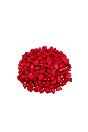 Dekoratif Taş Terraryum Taşı Akvaryum Taşı Renkli Çakıl Taşı / 2 Kg Kırmızı