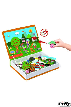 Oyuncak Manyetik Tabletli Hikaye Oluşturma - Mevsimler 102 Parça Set Eğitici Magnet