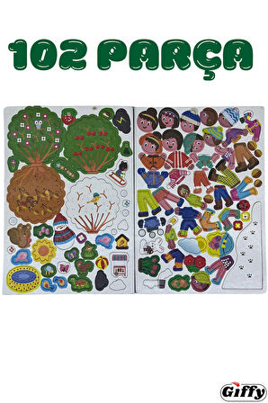 Oyuncak Manyetik Tabletli Hikaye Oluşturma - Mevsimler 102 Parça Set Eğitici Magnet