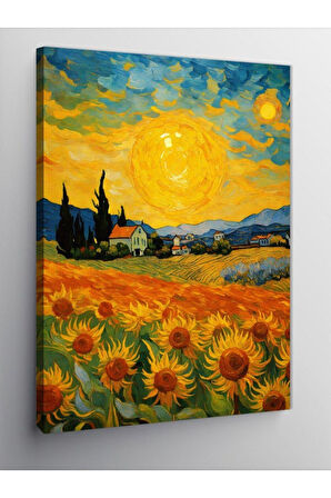 Kanvas Tablo Van Gogh Tarzı Ayçiçekleri, 50cm x 70cm