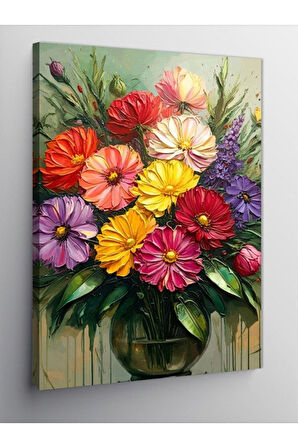 Kanvas Tablo Renkli Çiçek Demeti 50 X 70 Cnvsdkey-126072-50-70