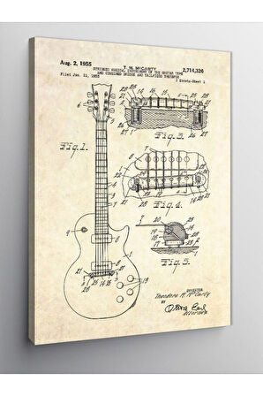 Kanvas Tablo Elektro Gitar Anatomisi, 50cm x 70cm