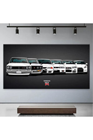 Kanvas Tablo Nissan Gtr Araba Koleksiyonu Dekoratif Kanvas Tablo 30 X 60