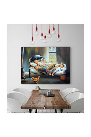 Kanvas Tablo Mutluluğun Resmi Aile Dekoratif Kanvas Tablo 50 X 70