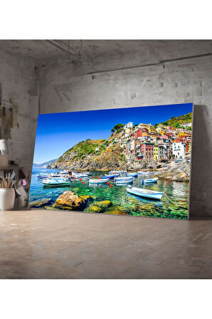 Kanvas Tablo Riomaggiore Köyü Dekoratif Kanvas Tablo 30 X 40