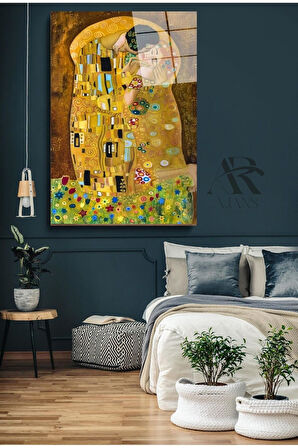 Kanvas Tablo Ilk Öpücük Dekoratif Cam Tablo 50 X 70