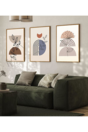 Kanvas Tablo Kahvenin Tonları Pinterest Stil Çerçeve Görünümlü 3'Lü Set Tablo 20 X 30