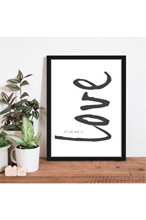 Kanvas Tablo Love Temalı Çerçeve Görünümlü Koridor Salon Mutfak Tasarımlı Mdf Tablo 20 X 30 ARMDF1002505