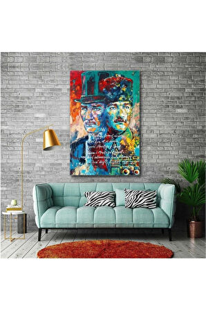 Kanvas Tablo Yağlı Boya Efektli Mustafa Kemal Atatürk Portre Karizma Kanvas Tablo Art00167 50 X 70