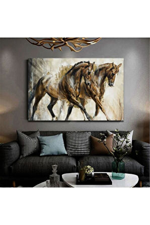 Kanvas Tablo Soyut At Yağlı Boya Görünümlü Kanvas Tablo 30 X 40