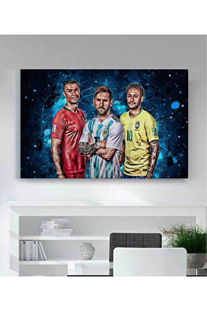 Kanvas Tablo Modern Futbol Yıldızı Ronaldo Messi Neymar Kanvas Tablo 40 X 60