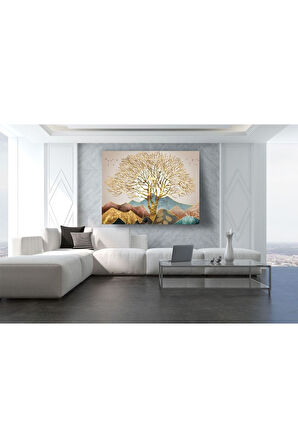 Kanvas Tablo Altın Ağaç Kanvas Tablo 50 X 70