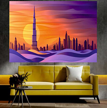 Şehir Manzara Sanatsal Dekoratif Duvar Tablosu (35x50 cm)