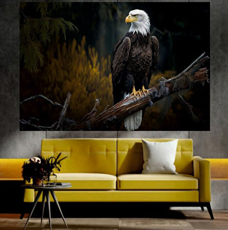 Kartal Temalı Sanatsal Dekoratif Duvar Tablosu (50x70 cm)