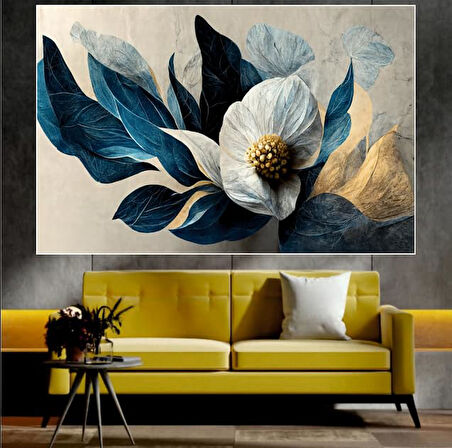 Çiçek Temalı Sanatsal Dekoratif Duvar Tablosu (70x100 cm)
