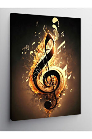 Kanvas Tablo Sol Anahtarı Müzik Temalı, 70cm x 100cm