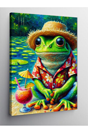 Kanvas Tablo Hawaii Kurbağası 70 X 100 Cnvsdkey-125995-70-100