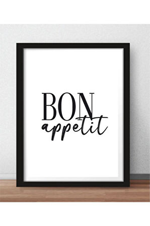 Kanvas Tablo Bon Appetit Temalı Çerçeve Görünümlü Mdf Tablo 40 X 60
