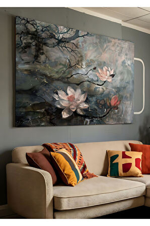 Kanvas Tablo Sakin Suların Çiçekleri Nilüfer Dekoratif Kanvas Tablo 35 X 50