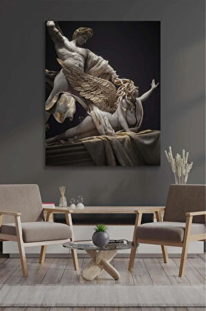 Kanvas Tablo Medusa Yılan Saçlı Kadın Heykel Mitoloji Zeus Heykel Kanvas Tablo 40 X 60