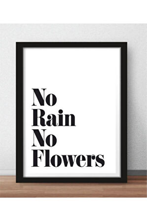 Kanvas Tablo No Rain No Flowers Temalı Çerçeve Görünümlü Mdf Tablo 40 X 60