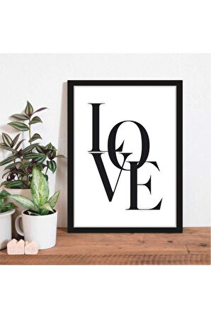 Kanvas Tablo Love Temalı Çerçeve Görünümlü Koridor Salon Mutfak Tasarımlı Mdf Tablo 30 X 40 ARMDF10025018
