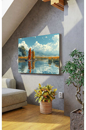 Kanvas Tablo Suyun Üzerinde Meditasyon Dekoratif Kanvas Tablo 40 X 60
