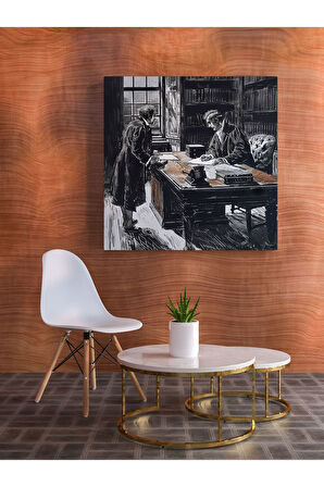 Kanvas Tablo Eski Ofiste Dekoratif Kanvas Tablo 40 X 40