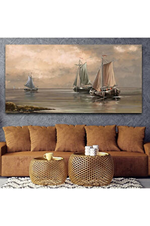 Yağlı Boya Görünümlü Manzara Kanvas Tablo 60 x 120 cm