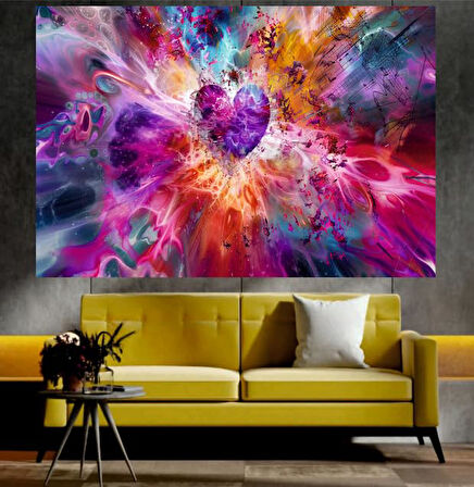 Sürreal Renkli Sanatsal Dekoratif Duvar Tablo (70x100 cm)