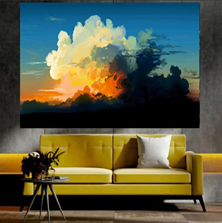 Gökyüzü Manzaralı Sanatsal Dekoratif Duvar Tablosu (70x100 cm)