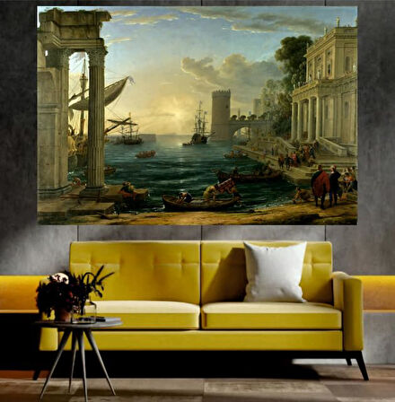 Eski Şehir Manzaralı Sanatsal Dekoratif Duvar Tablosu (50x70 cm)