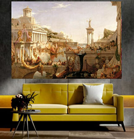 Şehir Manzaralı Sanatsal Dekoratif Duvar Tablosu (70x100 cm)