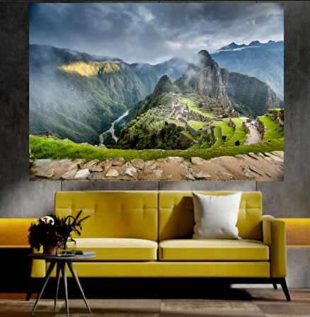 Dağ ve Doğa Manzaralı Sanatsal Dekoratif Duvar Tablosu (35x50 cm)