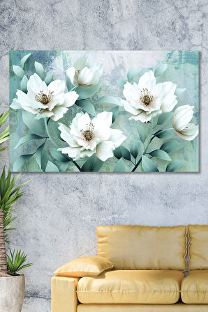 Beyaz Bahçe Duvar Kanvas Tablo 70 x 100 cm