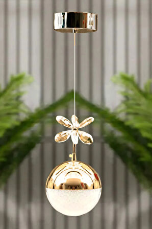 Kelebek Gold 3 Renk Ledli Kristal Taşlı Modern Led Avize Koridor Çocuk Odası Oturma Odası