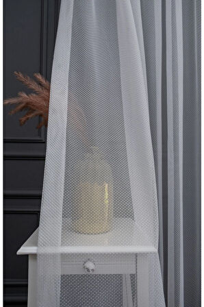 Farbateks Dikim Benekli Ütü Istemez Model Tasarım 2kat Pileli Tül Perde