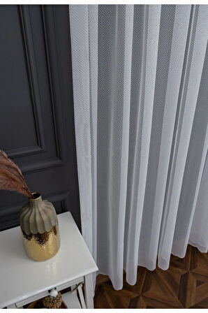 Farbateks Dikim Benekli Ütü Istemez Model Tasarım 2kat Pileli Tül Perde