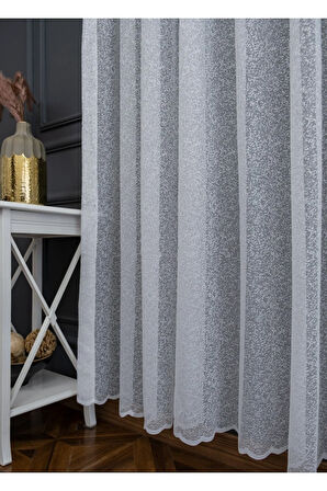 Karlı Desen 2 Kat Pileli Ütü Istemez Tül Perde Model Tasarım Çeşit Renk Tül