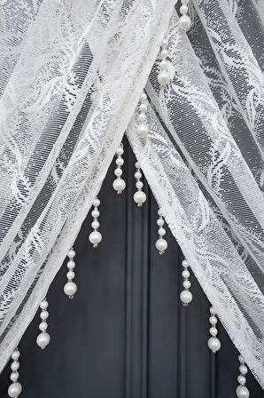 Farbateks Dikim Seher Boncuklu Kruvaze Yanki Tiyatro Tül Perde