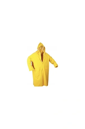 Ağır Hizmet Tipi KALIN TİP Profesyonel İş Güvenliği Yağmurluğu - Kalın PVC/Polyester Kumaş - Sarı Renk - XL - CE Belgeli (Ağır Hizmet Tipi) NM-05-S 0,32MİCRON